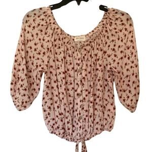Free Kisses Pink Floral Top